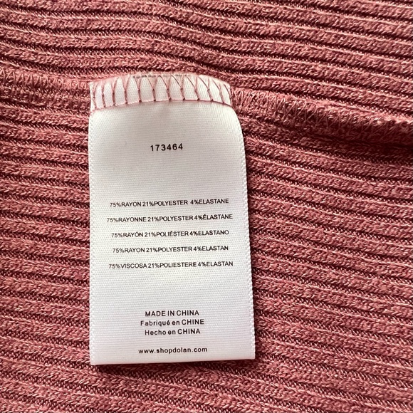 Anthropologie Dolan Left Coast Collection Ribbed Knit Cardigan Sweater Rose Pink - Picture 9 of 11